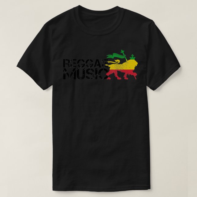 Camiseta Música De Reggae Rastafari León De Judah Jamaica R (Diseño del anverso)