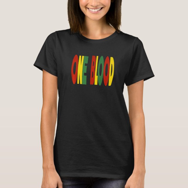 Camiseta Música de reggae retro con sangre Jamaica raíces y (Anverso)