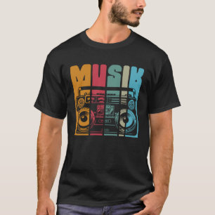 Camiseta Música de retroimpresión radio antigua y sistema e