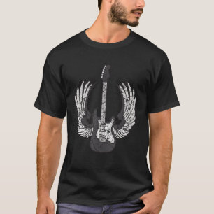 Camiseta Música de Rock And Roll de Guitarra Anticuada Dete