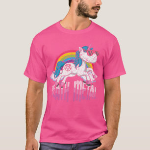Camiseta Música de Rock Pesado Metal Amor Unicornio Arcoíri