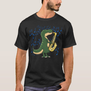 Camiseta Música de saxofón de dinosaurio T-Rex linda y dive