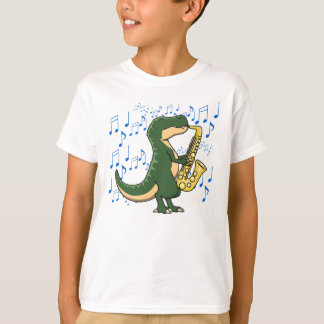 Camiseta Música de saxofón de dinosaurio T-Rex linda y dive