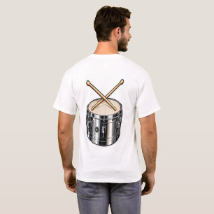 Camiseta Música de Tambor Timbale y Palillos Cruzados Percu