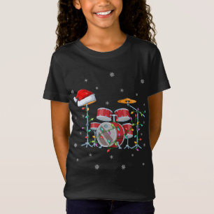 Camiseta Música de tambor Xmas Iluminación coincidente con