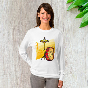 Camiseta Música de Tambor y Platillo Arte de Percusión