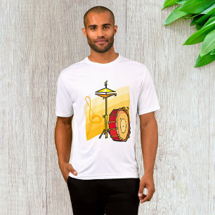 Camiseta Música de Tambor y Platillo Arte de Percusión