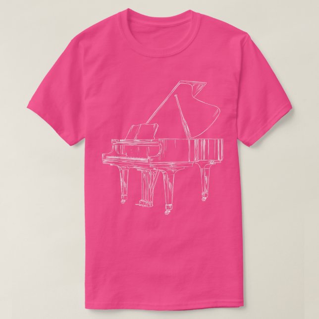 Camiseta Música de teclado de piano grande 1 (Diseño del anverso)