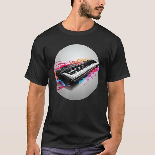 Camiseta Música de teclado feliz para los amantes del tecla (Anverso)