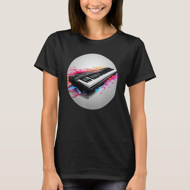 Camiseta Música de teclado feliz para los amantes del tecla (Anverso)