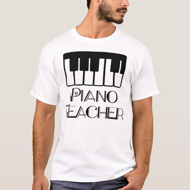 Camiseta Música del teclado del profesor de piano (Anverso)