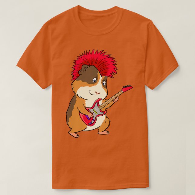 Camiseta Música divertida de guitarra de punk de conejillos (Diseño del anverso)