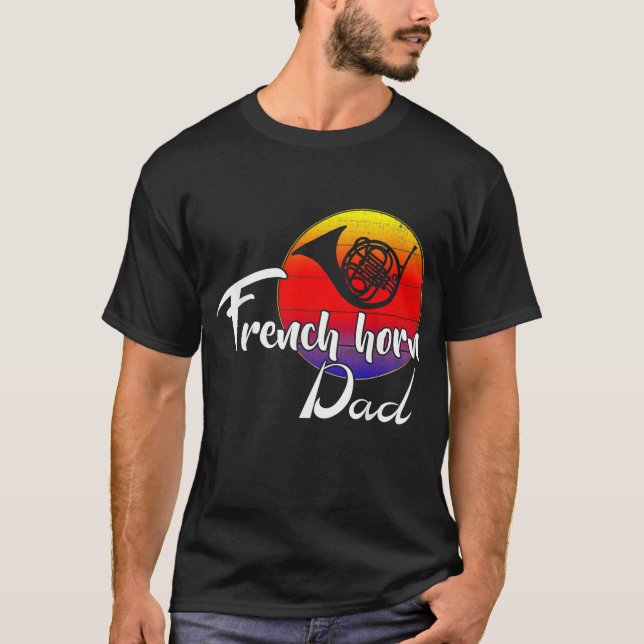 Camiseta Música divertida del retro padre francés del cuern (Anverso)