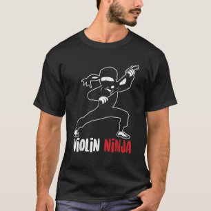 Camiseta Música divertida en violín Ninja cuanta música vio