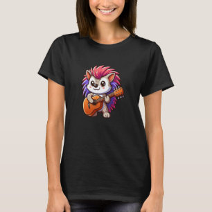 Camiseta Música divertida mascota erizo guitarra