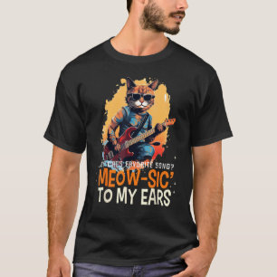 Camiseta Música divertida para mis oídos para gatos de rock