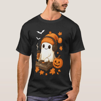 Camiseta Música EDM Halloween Fantasma DJ Rave Gorrito Lind