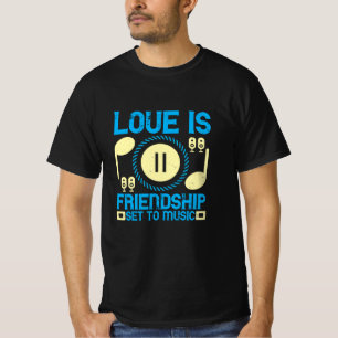 Camiseta Música - El Amor Es Amistad Fijada A La Música