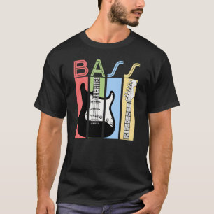 Camiseta Música eléctrica acústica de guitarra de bajo huec