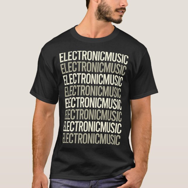 Camiseta Música electrónica de texto blanco (Anverso)
