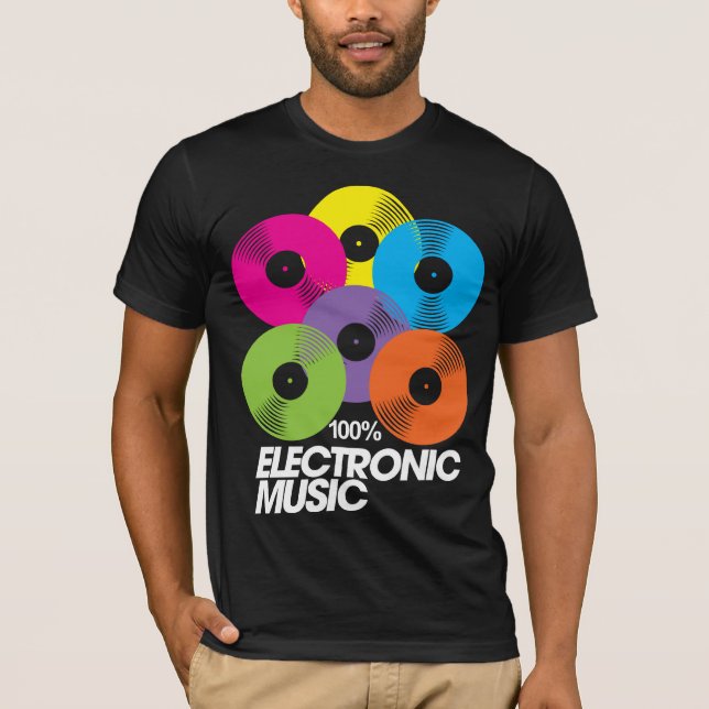 Camiseta Música electrónica del 100% (oscura) (Anverso)