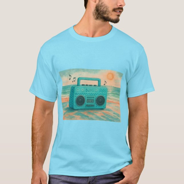 Camiseta música en la playa  (Anverso)