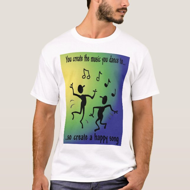 Camiseta Música feliz azul/verde (Anverso)