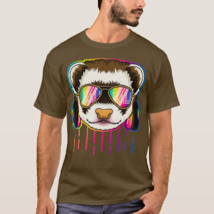Camiseta Música Ferret Dj Con Auriculares Ferret Musical Lo