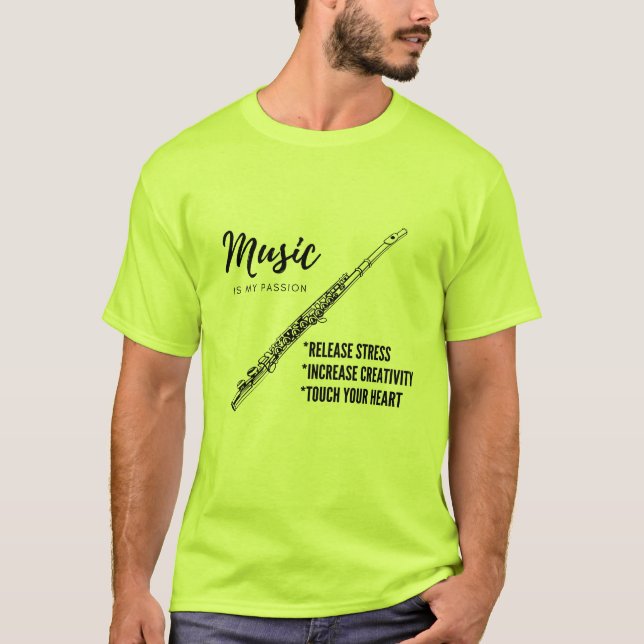 Camiseta música, flauta (Anverso)