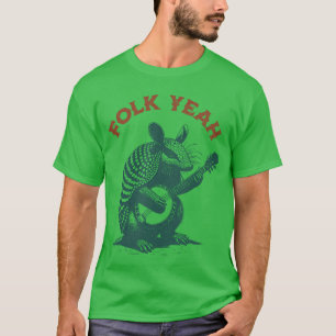 Camiseta Música Folk Banjo Bluegrass Divertido Armadillo Mú