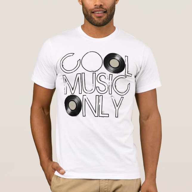 Camiseta música fresca solamente, disco vinílico (Anverso)