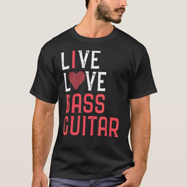 Camiseta Música gráfica de guitarra de amor en vivo Hombres (Anverso)