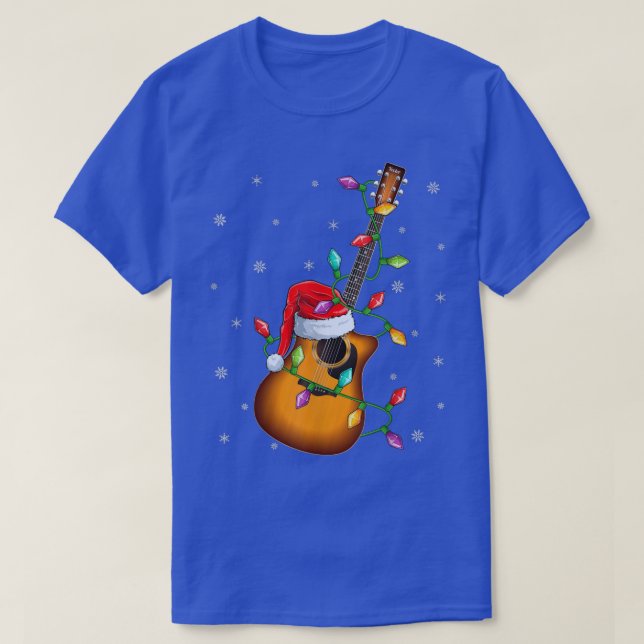 Camiseta Música Guitarra Amante de la Navidad Ilustra Santa (Diseño del anverso)