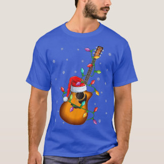 Camiseta Música Guitarra Amante de la Navidad Ilustra Santa