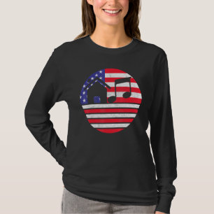 Camiseta Música House - Bandera Vintage Usa Atardecer Edm D