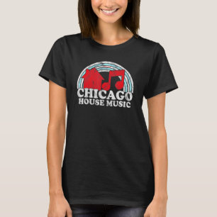 Camiseta Música House de Chicago - Vintage Rainbow Edm Dj R