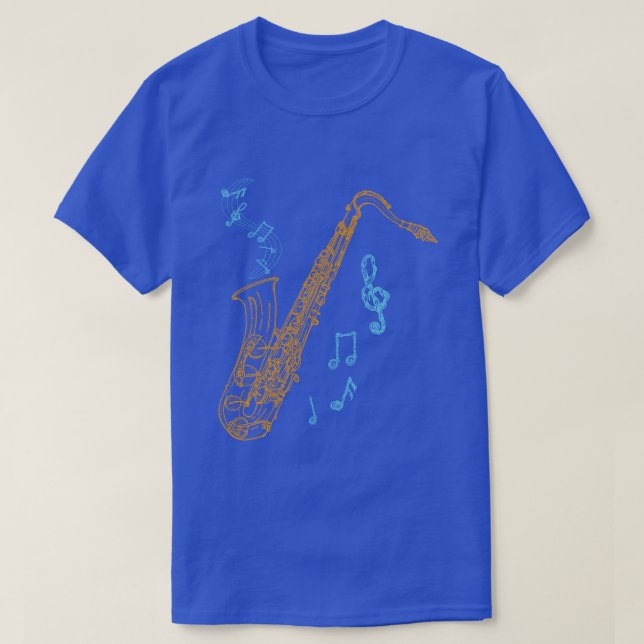 Camiseta Música Jazz De Música Saxofónica (Diseño del anverso)