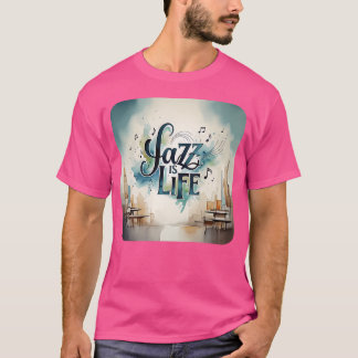 Camiseta Música Jazz Sax Saxofón Trumpet Piano Bass Drums