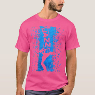 Camiseta Música Jazz Saxofonista Música Blue S