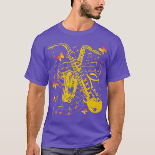 Camiseta Música mariposa Jazz Instrumento saxofonista Saxop