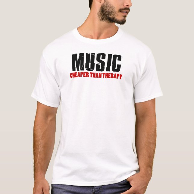 Camiseta Música más barata que terapia (Anverso)