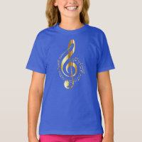 Música, música, música, clave de sol en oro,