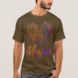 Camiseta Música Música Notas Heart Treble Clef Música diver