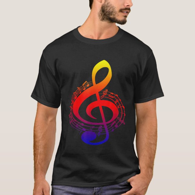 Camiseta Música musical de instrumentos musicales Treble Cl (Anverso)