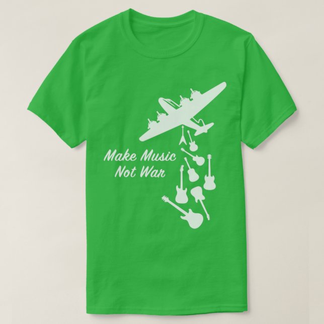 Camiseta Música no guerra Guerra Guitarra Guerra (Diseño del anverso)