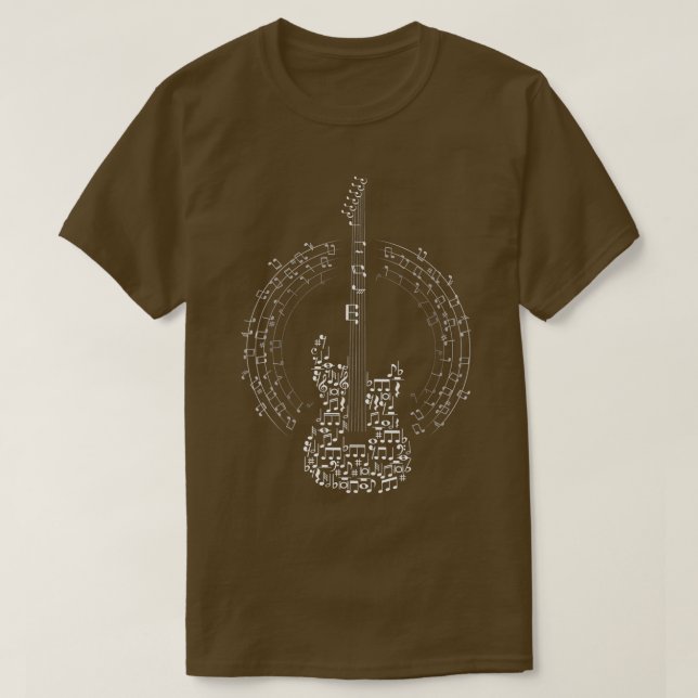 Camiseta Música Nota Guitarra Guay Diseño Musical844 (Diseño del anverso)