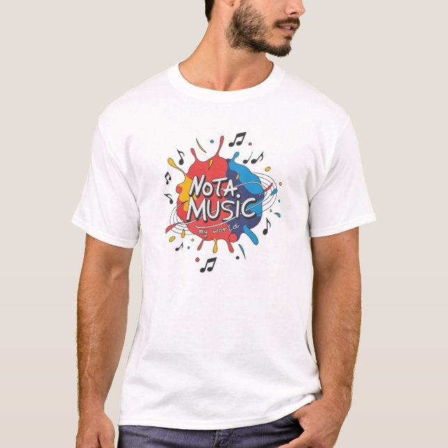 Camiseta MÚSICA NOTA Mi diseño mundial - Esplash de pintura (Anverso)