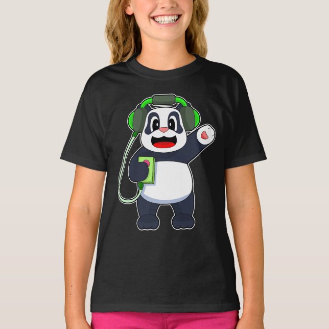 Camiseta Música Panda para auriculares (Anverso)