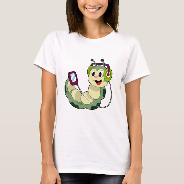 Camiseta Música para auriculares en oruga (Anverso)