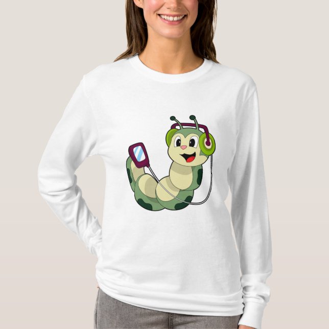 Camiseta Música para auriculares en oruga (Anverso)